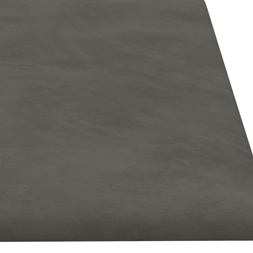 Panneaux muraux 12 pcs Gris foncé 60x15 cm Velours 1,08 m²