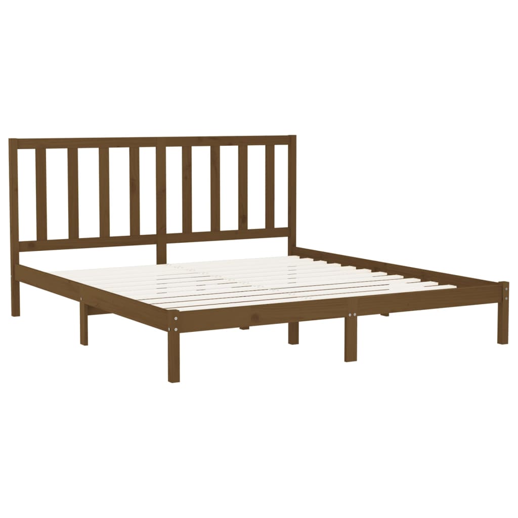 Cadre de lit Marron miel Bois massif 200x200 cm