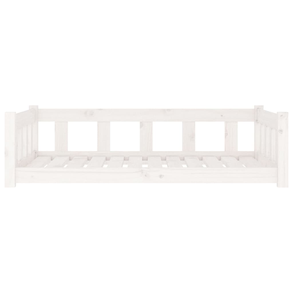 Lit pour chien Blanc 105,5x75,5x28 cm Bois de pin solide