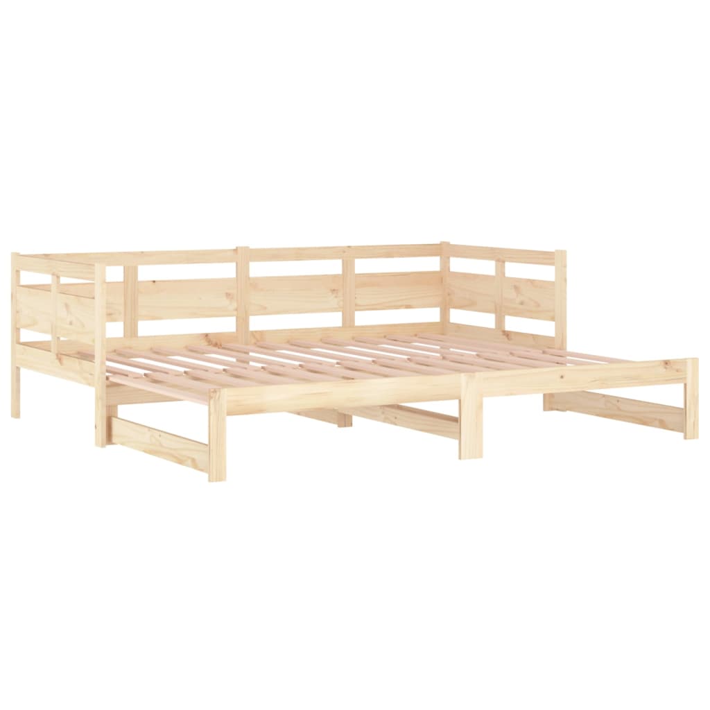 Lit coulissant Bois de pin solide 2x(90x190) cm