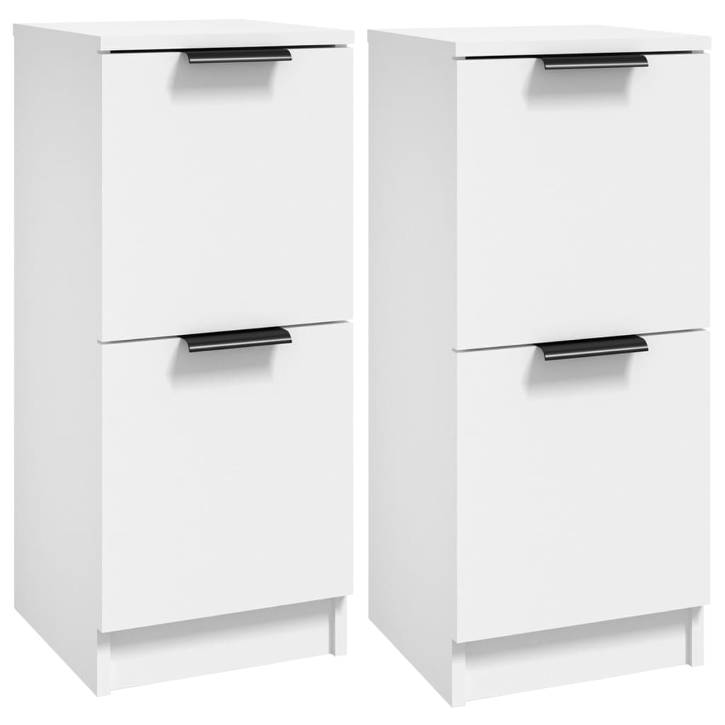Buffets 2 pcs Blanc 30x30x70 cm Bois d'ingénierie