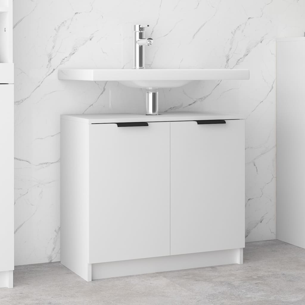 Armoire salle de bain Blanc 64,5x33,5x59 cm Bois d'ingénierie