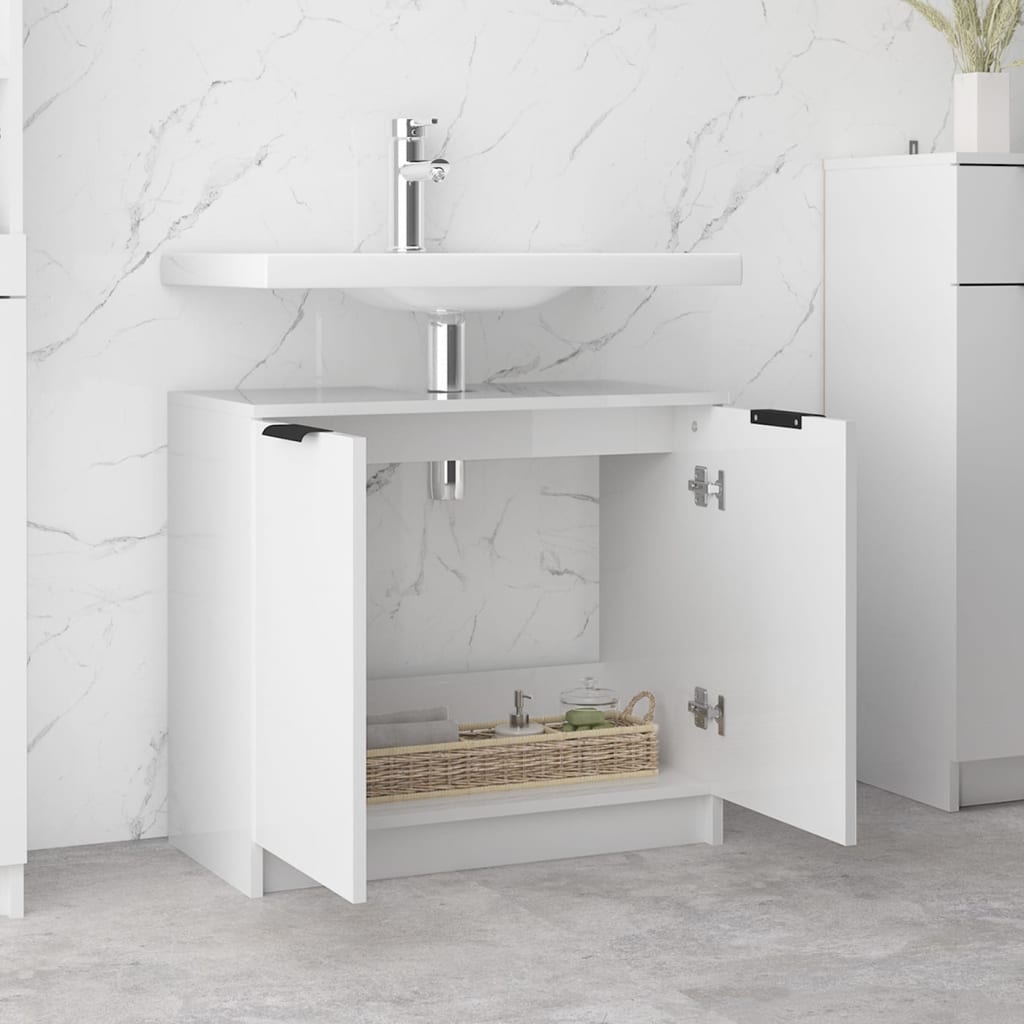 Armoire de salle de bain Blanc brillant 64,5x33,5x59 cm