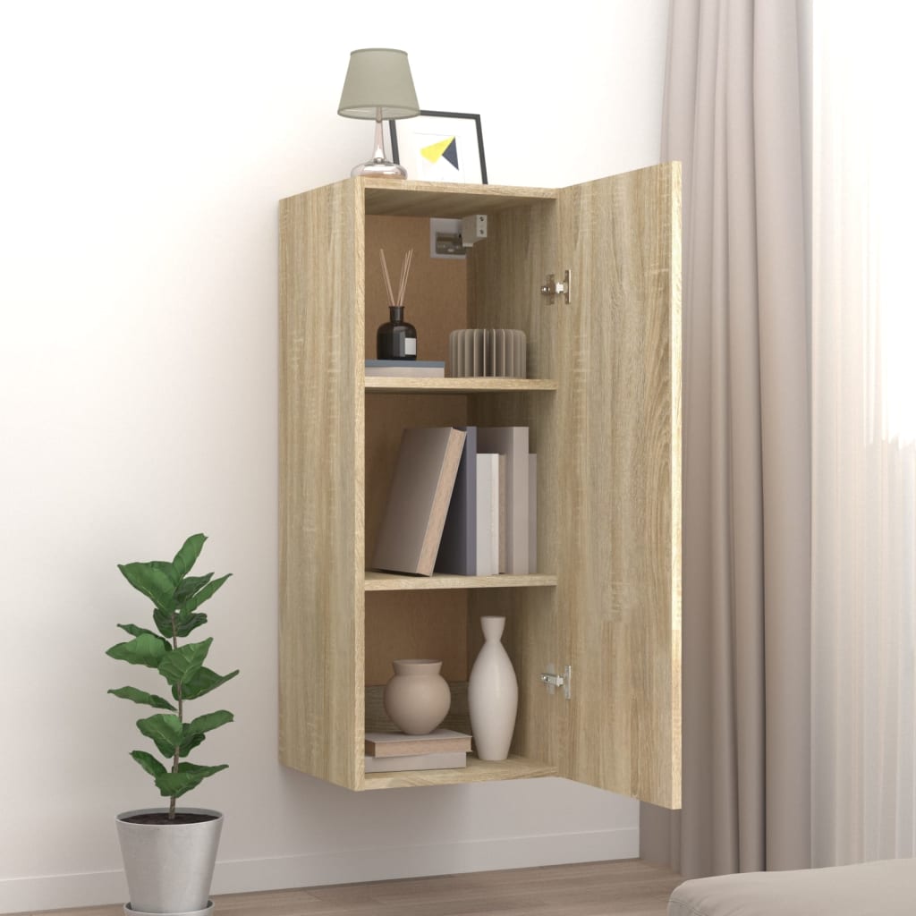Armoire suspendue Chêne Sonoma 34,5x34x90 cm Bois d'ingénierie