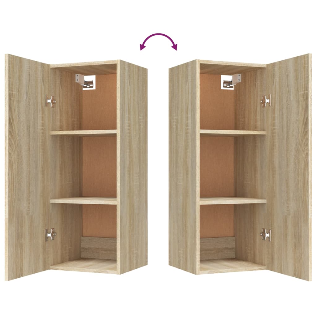 Armoire suspendue Chêne Sonoma 34,5x34x90 cm Bois d'ingénierie