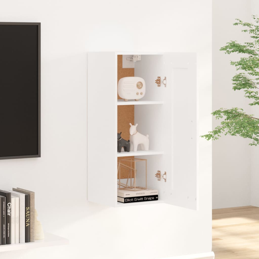 Armoire murale Blanc 35x34x90 cm Bois d'ingénierie