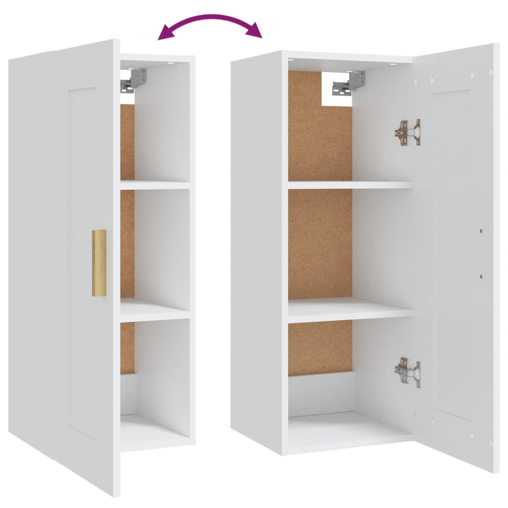 Armoire murale Blanc 35x34x90 cm Bois d'ingénierie