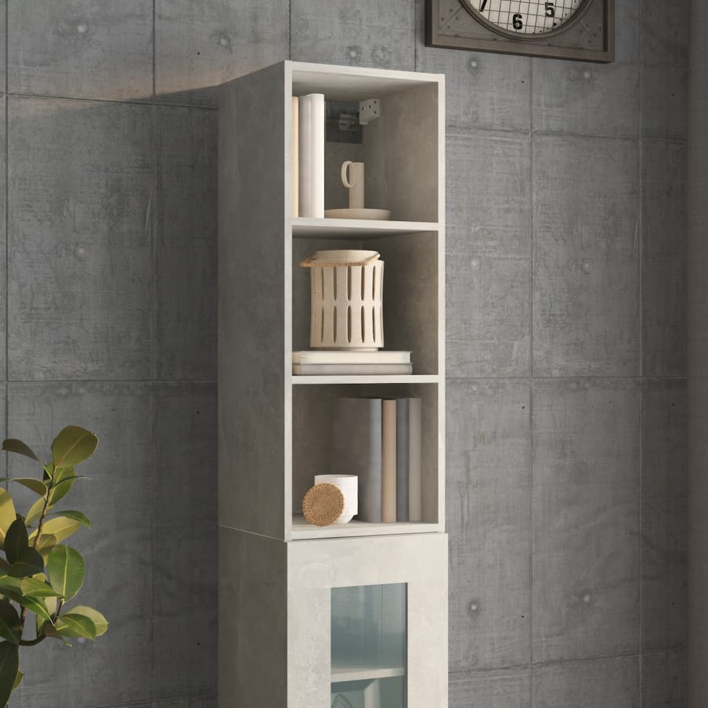 Armoire murale Gris béton 34,5x32,5x90 cm Bois d'ingénierie