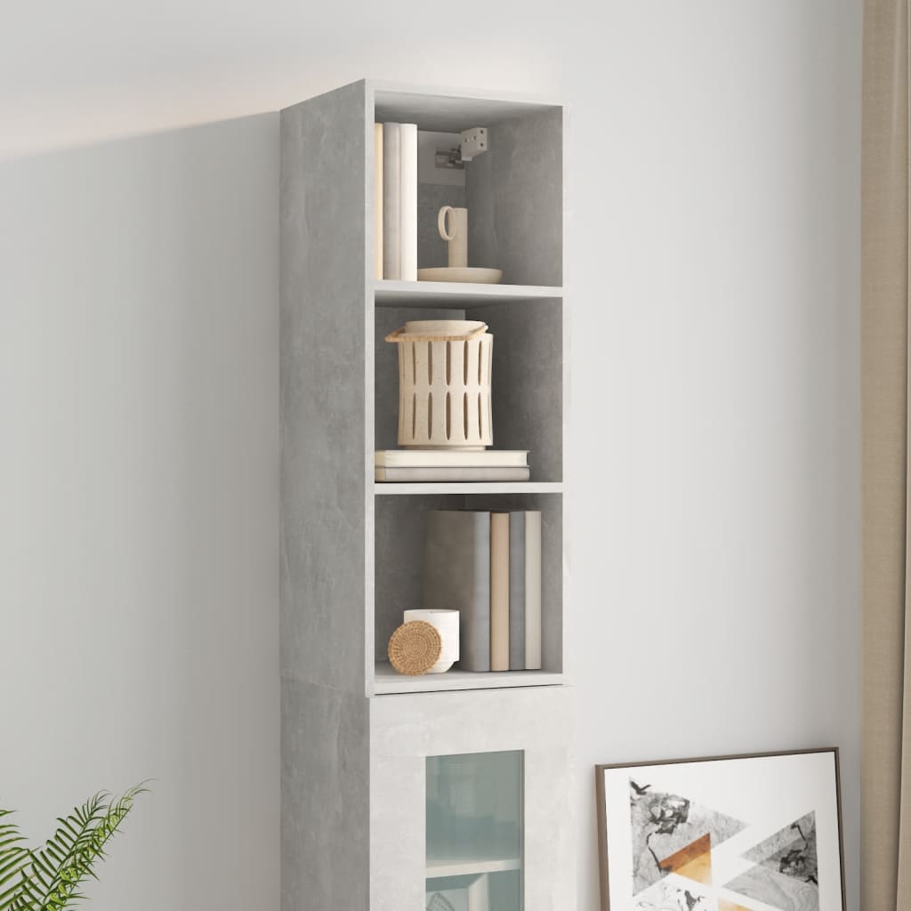Armoire murale Gris béton 34,5x32,5x90 cm Bois d'ingénierie