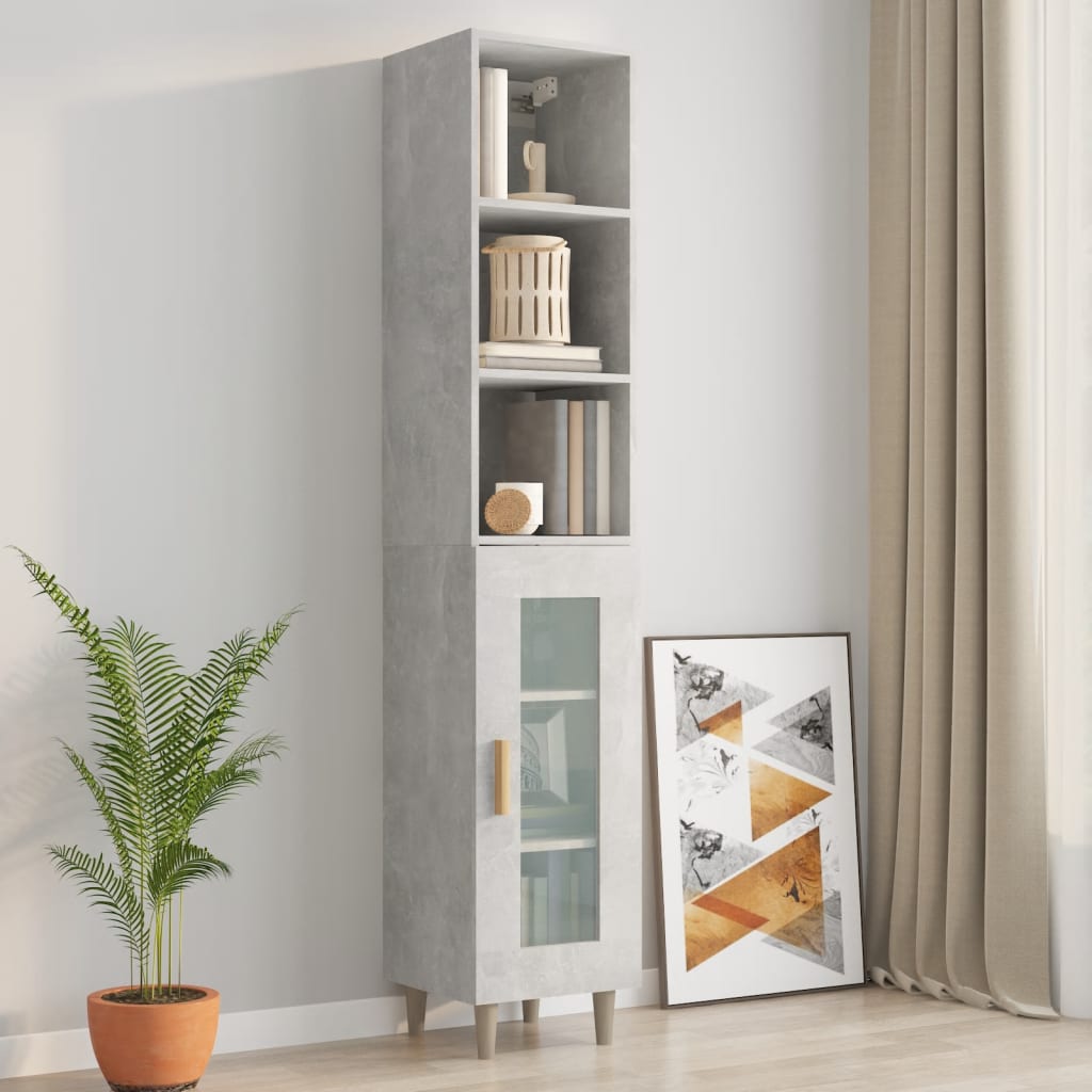 Armoire murale Gris béton 34,5x32,5x90 cm Bois d'ingénierie
