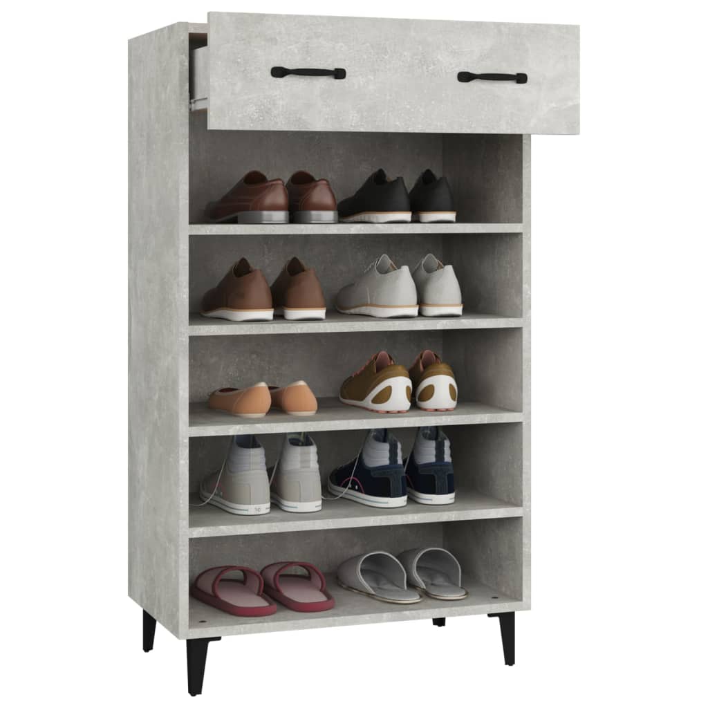 Armoire à chaussures Gris béton 60x35x105 cm Bois d'ingénierie