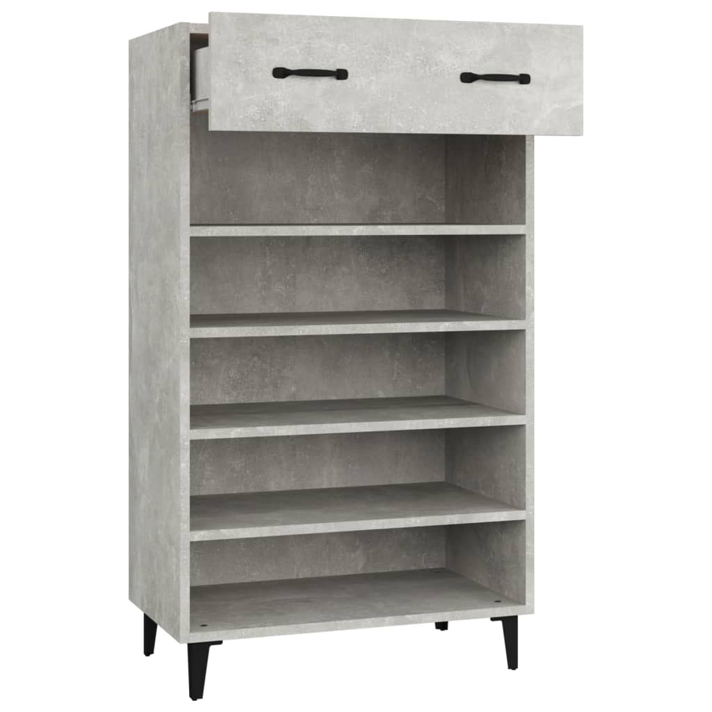Armoire à chaussures Gris béton 60x35x105 cm Bois d'ingénierie