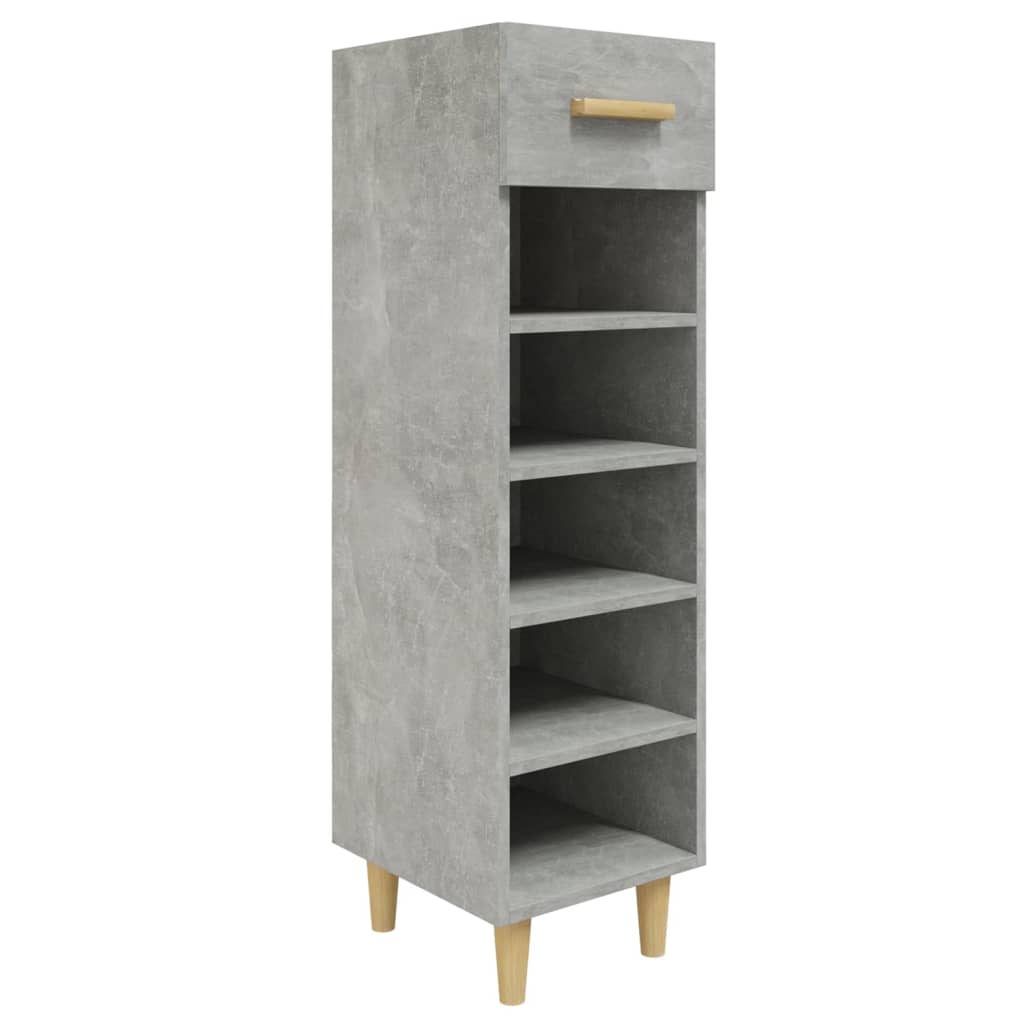 Armoire à chaussures Gris béton 30x35x105 cm Bois d'ingénierie
