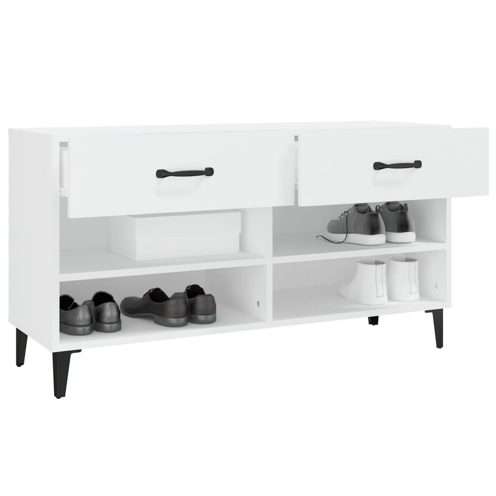 Armoire à chaussures Blanc 102x35x55 cm Bois d'ingénierie
