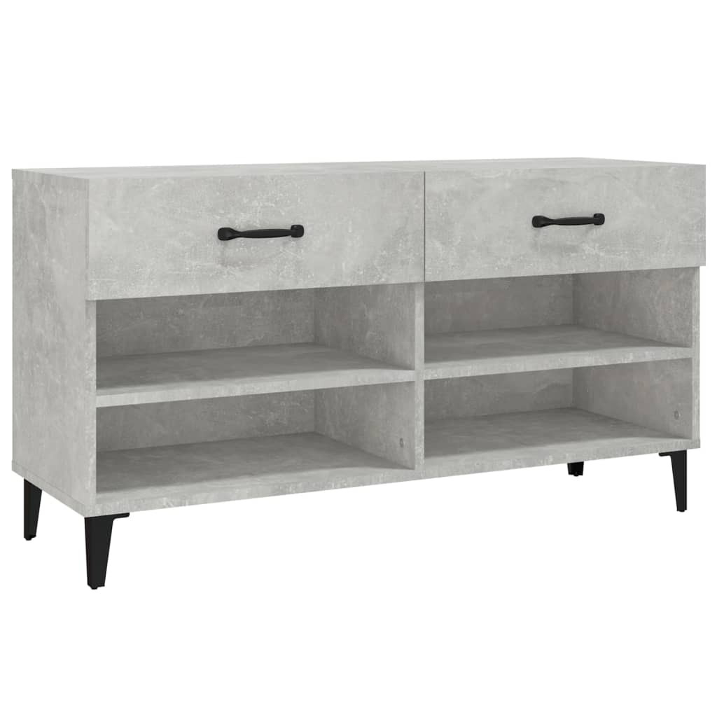 Armoire à chaussures Gris béton 102x35x55 cm Bois d'ingénierie