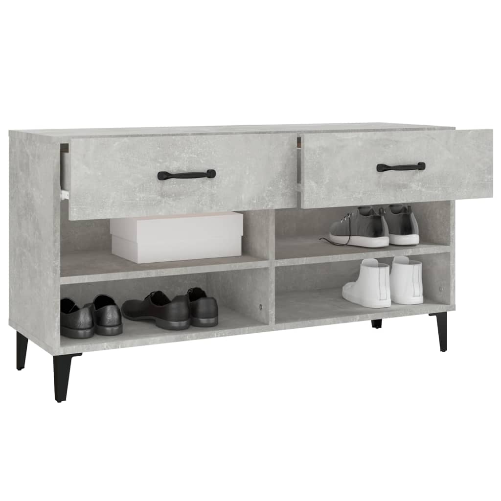 Armoire à chaussures Gris béton 102x35x55 cm Bois d'ingénierie