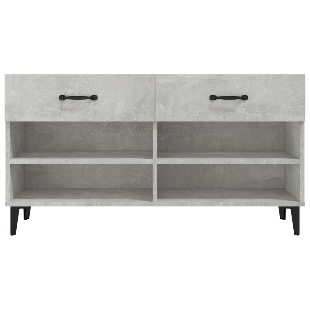 Armoire à chaussures Gris béton 102x35x55 cm Bois d'ingénierie