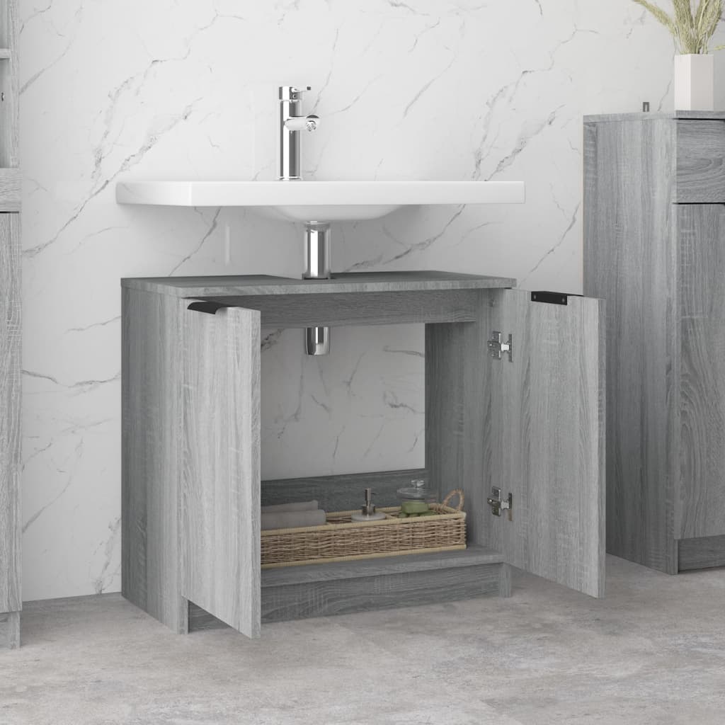 Armoire de bain Sonoma gris 64,5x33,5x59 cm Bois d'ingénierie