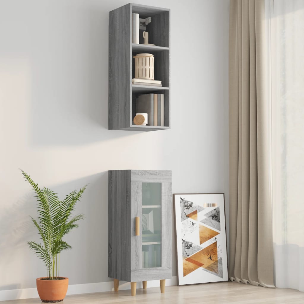 Armoire murale Sonoma gris 34,5x32,5x90 cm Bois d'ingénierie