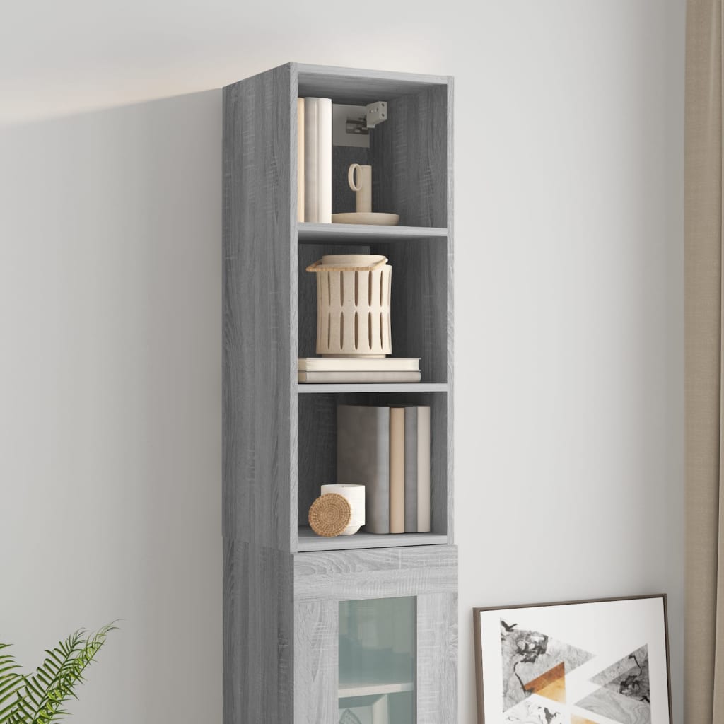 Armoire murale Sonoma gris 34,5x32,5x90 cm Bois d'ingénierie