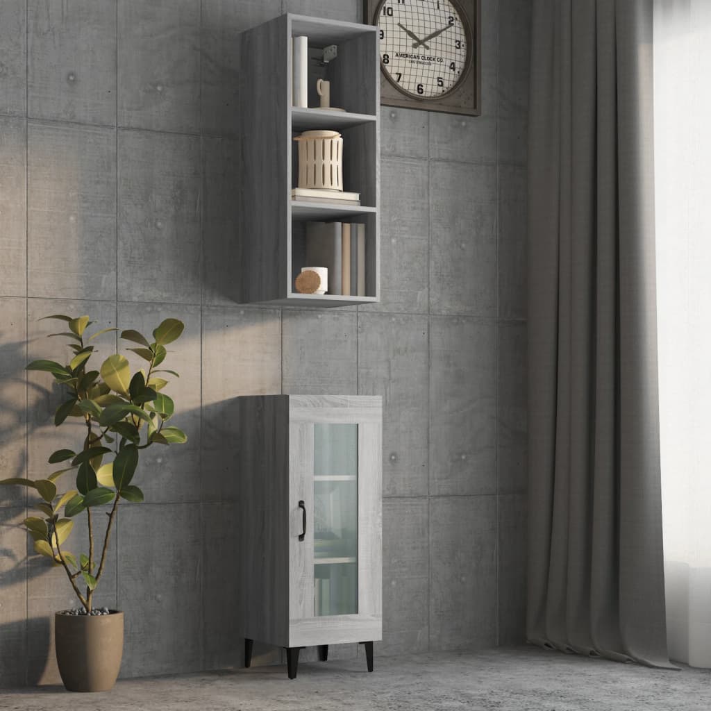 Armoire murale Sonoma gris 34,5x32,5x90 cm Bois d'ingénierie
