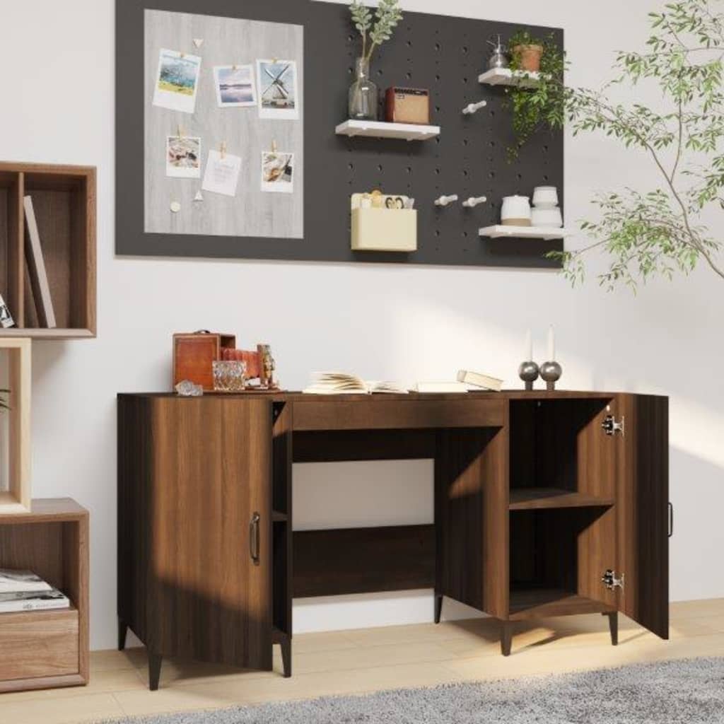 Bureau Chêne marron 140x50x75 cm Bois d'ingénierie