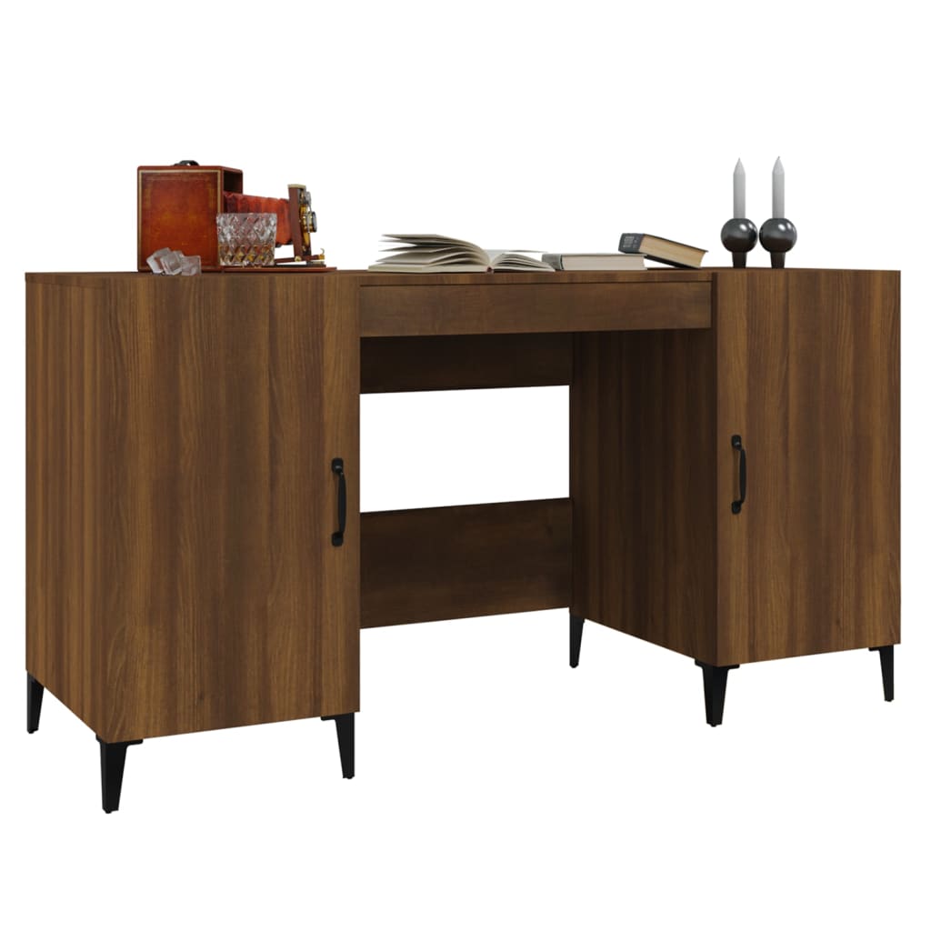 Bureau Chêne marron 140x50x75 cm Bois d'ingénierie
