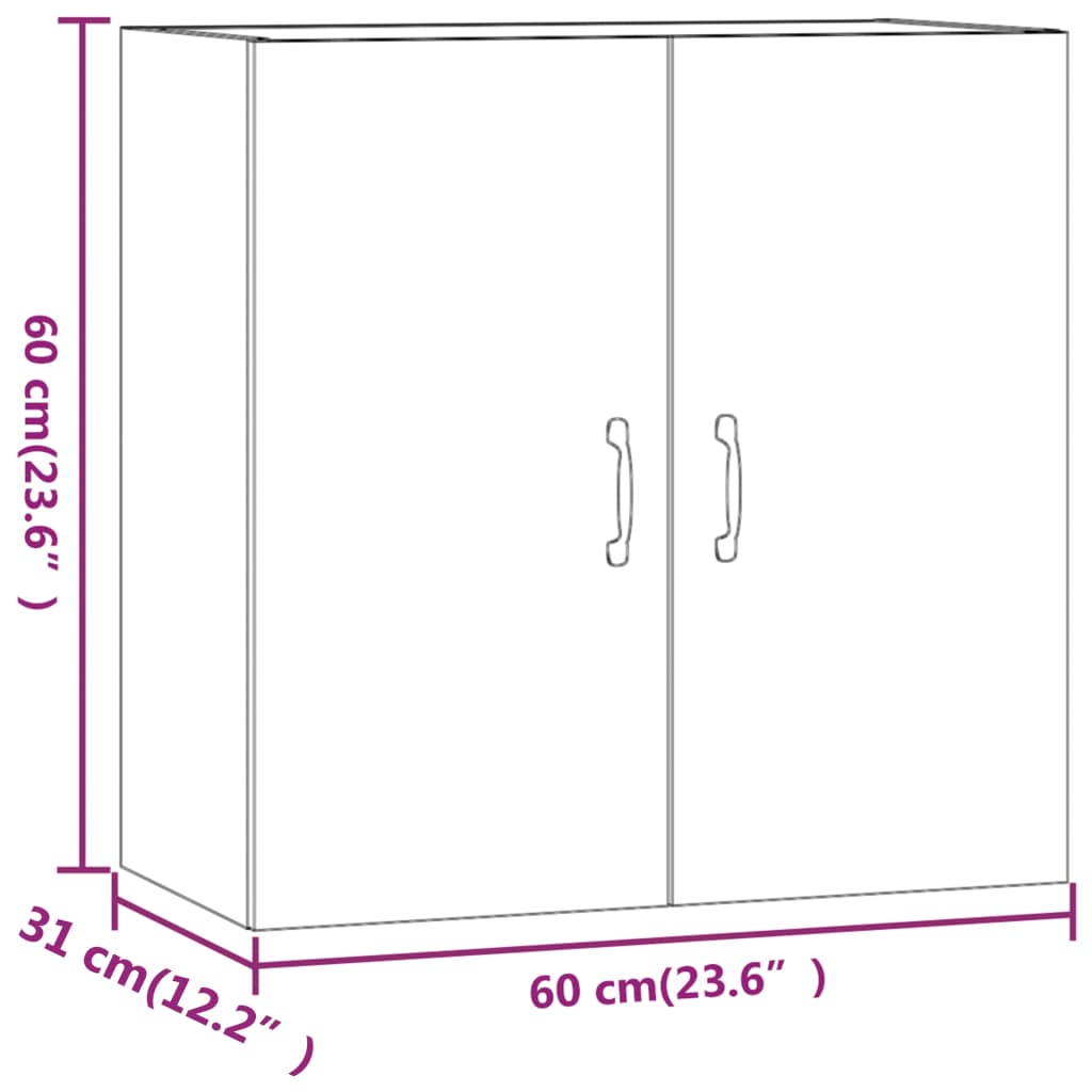 Armoire murale Chêne marron 60x31x60 cm Bois d'ingénierie