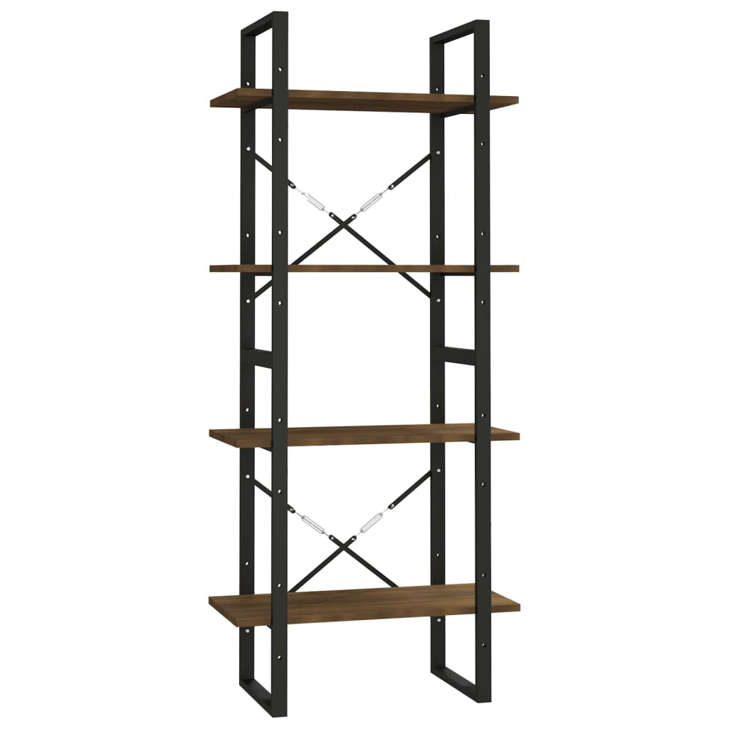 Bibliothèque 4 niveaux Chêne brun 60x30x140cm Bois d'ingénierie