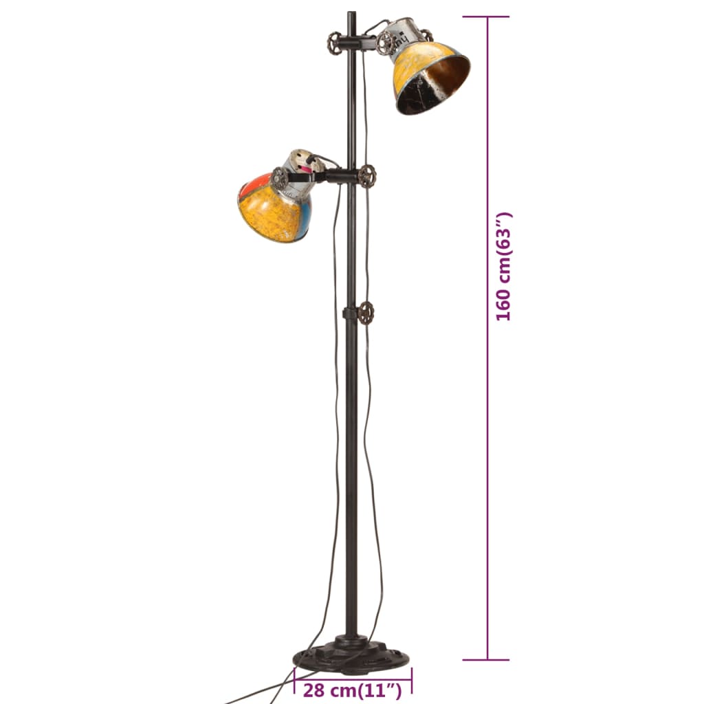 Lampadaire avec 2 abat-jour Multicolore E27