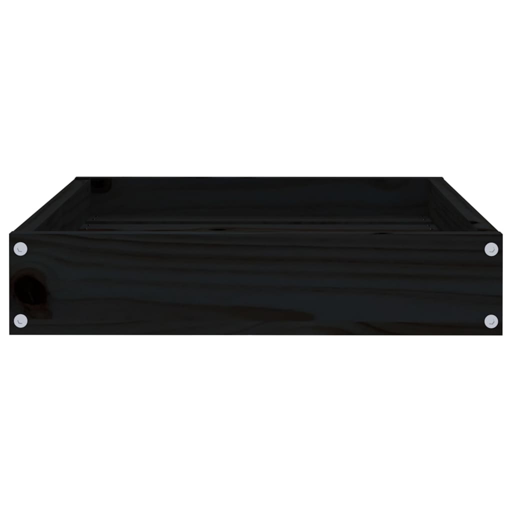 Lit pour chien Noir 51,5x44x9 cm Bois de pin solide