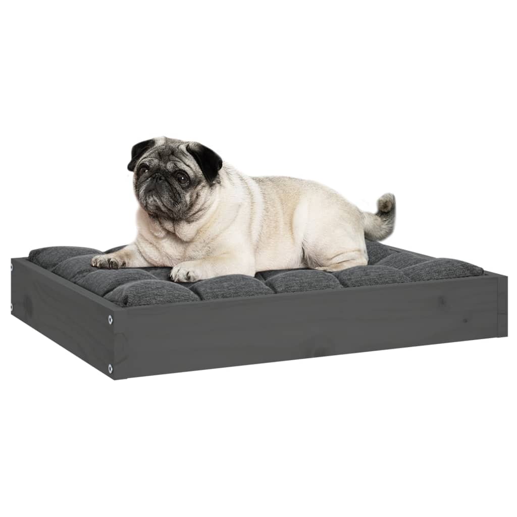 Lit pour chien Gris 61,5x49x9 cm Bois de pin solide
