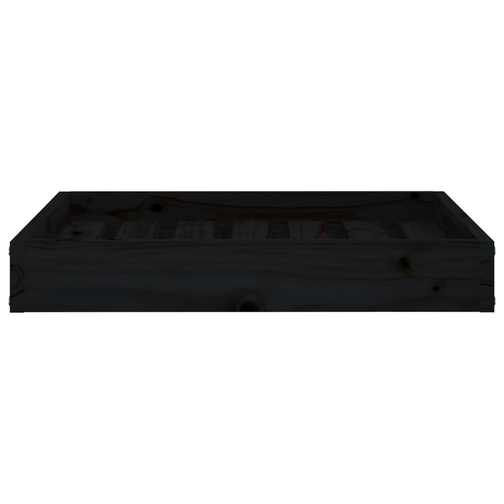 Lit pour chien Noir 61,5x49x9 cm Bois de pin solide