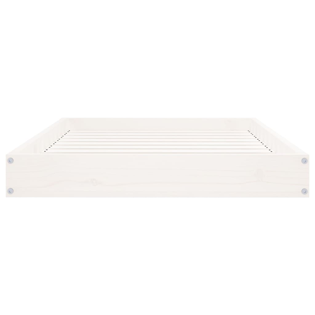 Lit pour chien Blanc 91,5x64x9 cm Bois de pin solide
