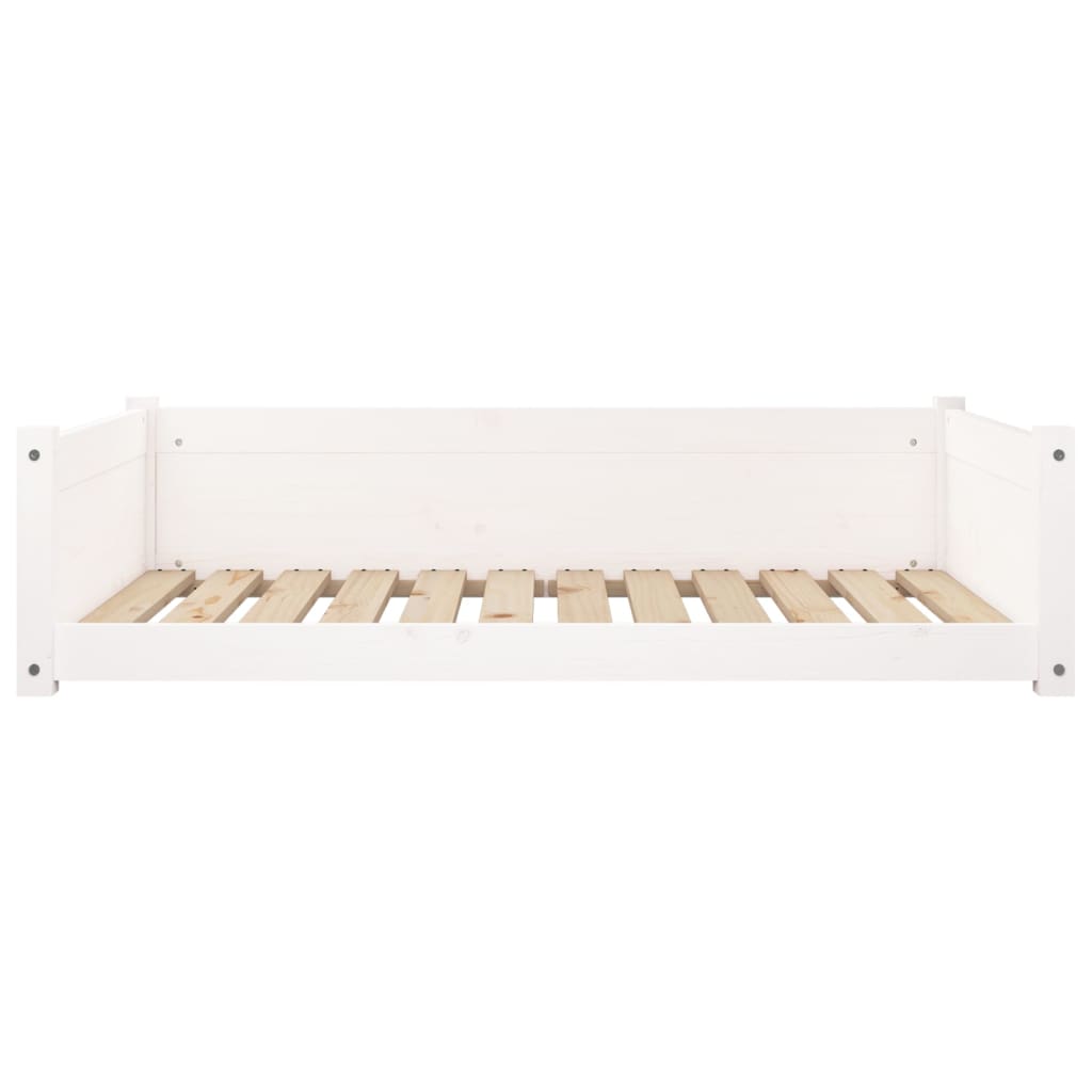 Lit pour chien Blanc 105,5x75,5x28 cm Bois de pin solide