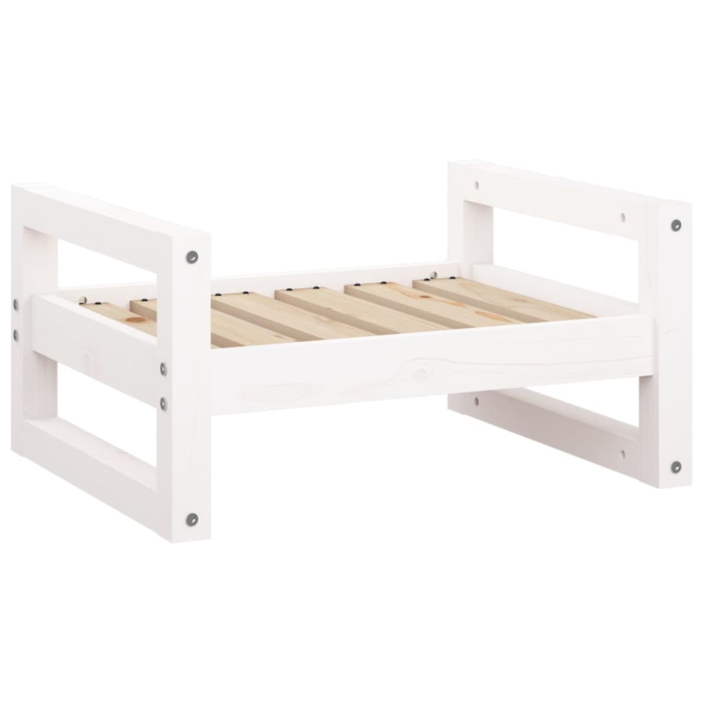 Lit pour chien Blanc 55,5x45,5x28 cm Bois de pin solide