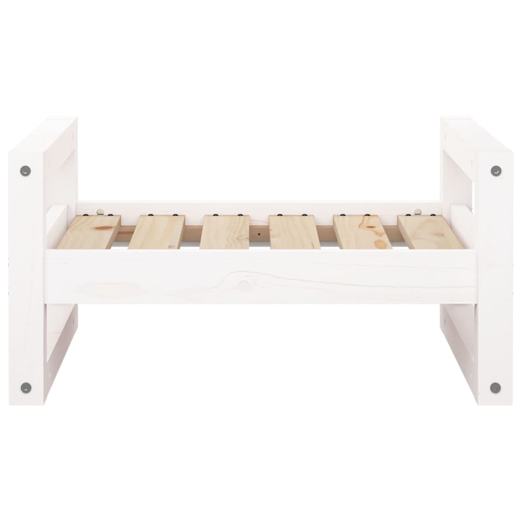 Lit pour chien Blanc 55,5x45,5x28 cm Bois de pin solide