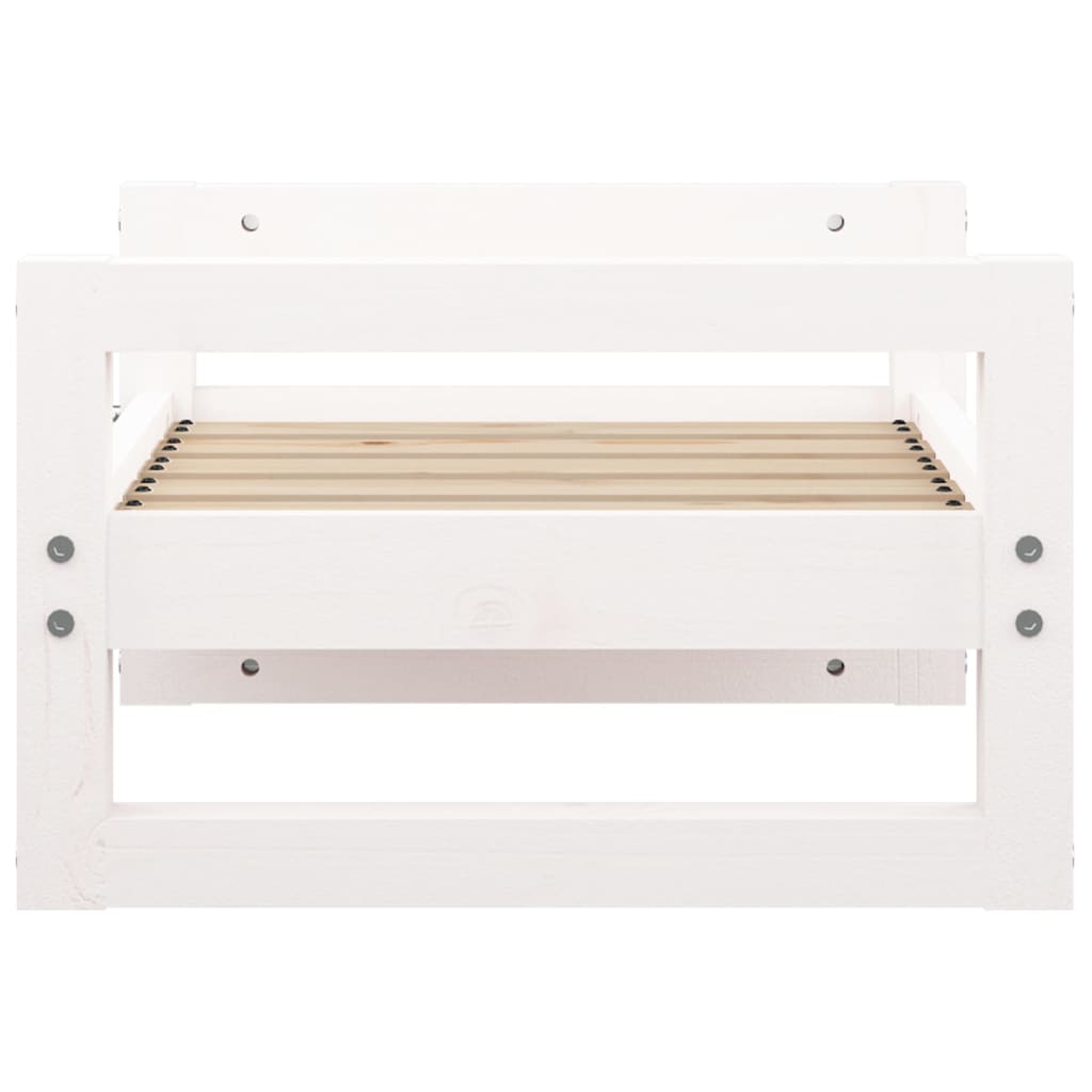 Lit pour chien Blanc 55,5x45,5x28 cm Bois de pin solide