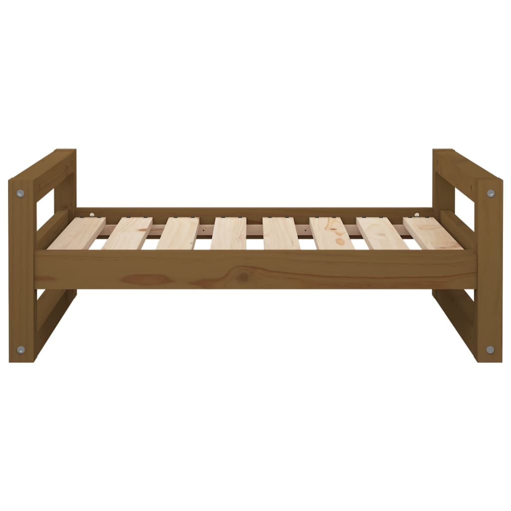 Lit pour chien Marron miel 75,5x55,5x28 cm Bois de pin solide