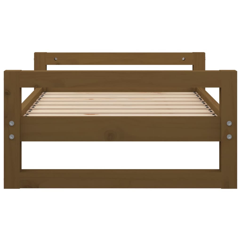 Lit pour chien Marron miel 75,5x55,5x28 cm Bois de pin solide