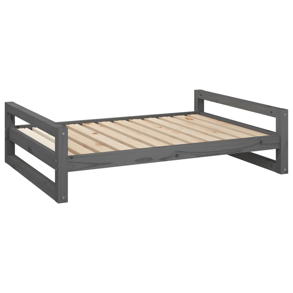 Lit pour chien Gris 105,5x75,5x28 cm Bois de pin solide