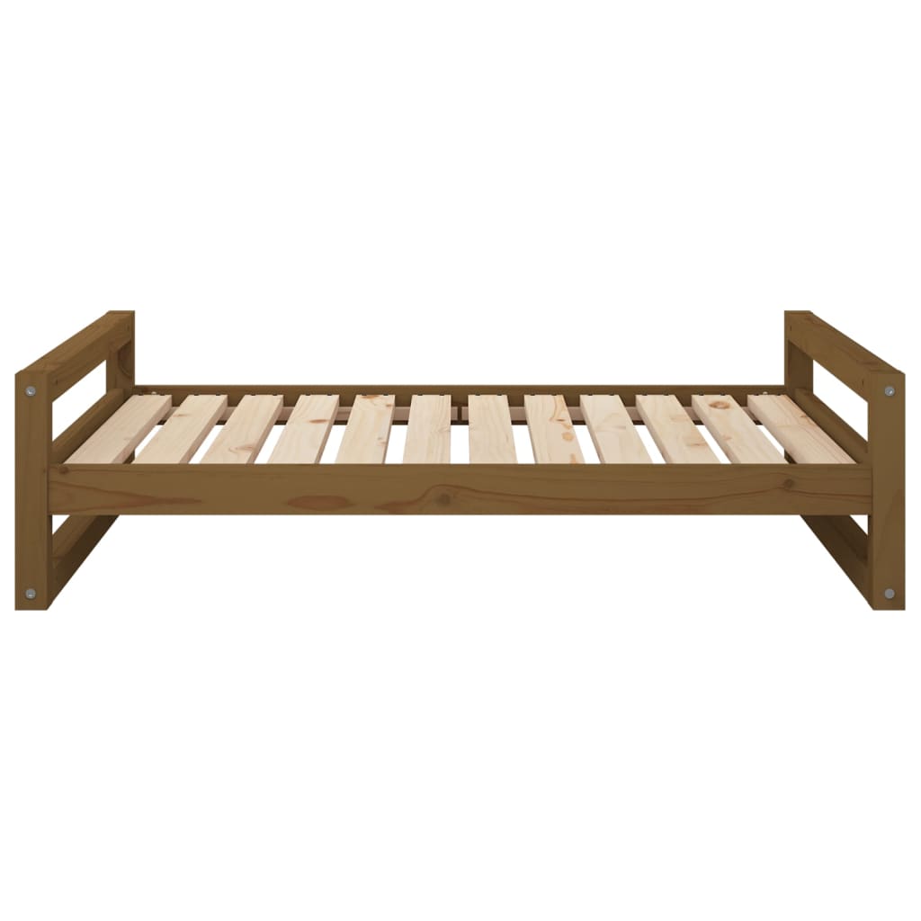 Lit pour chien Marron miel 105,5x75,5x28 cm Bois de pin solide