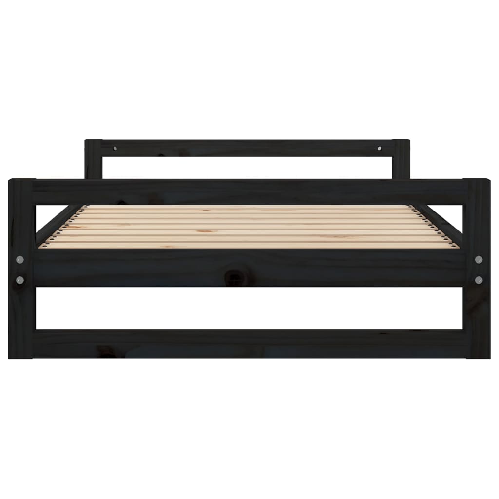 Lit pour chien Noir 105,5x75,5x28 cm Bois de pin solide