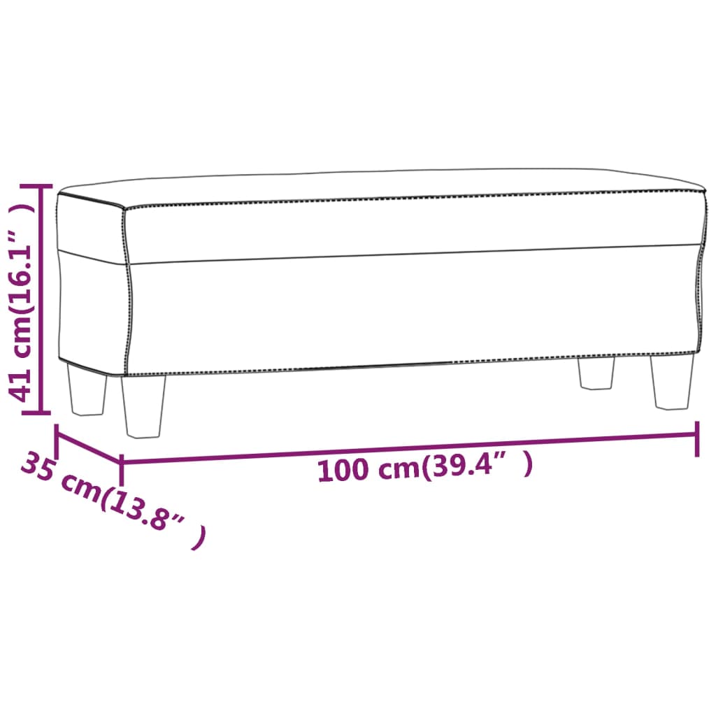 Banc Cappuccino 100x35x41 cm Similicuir