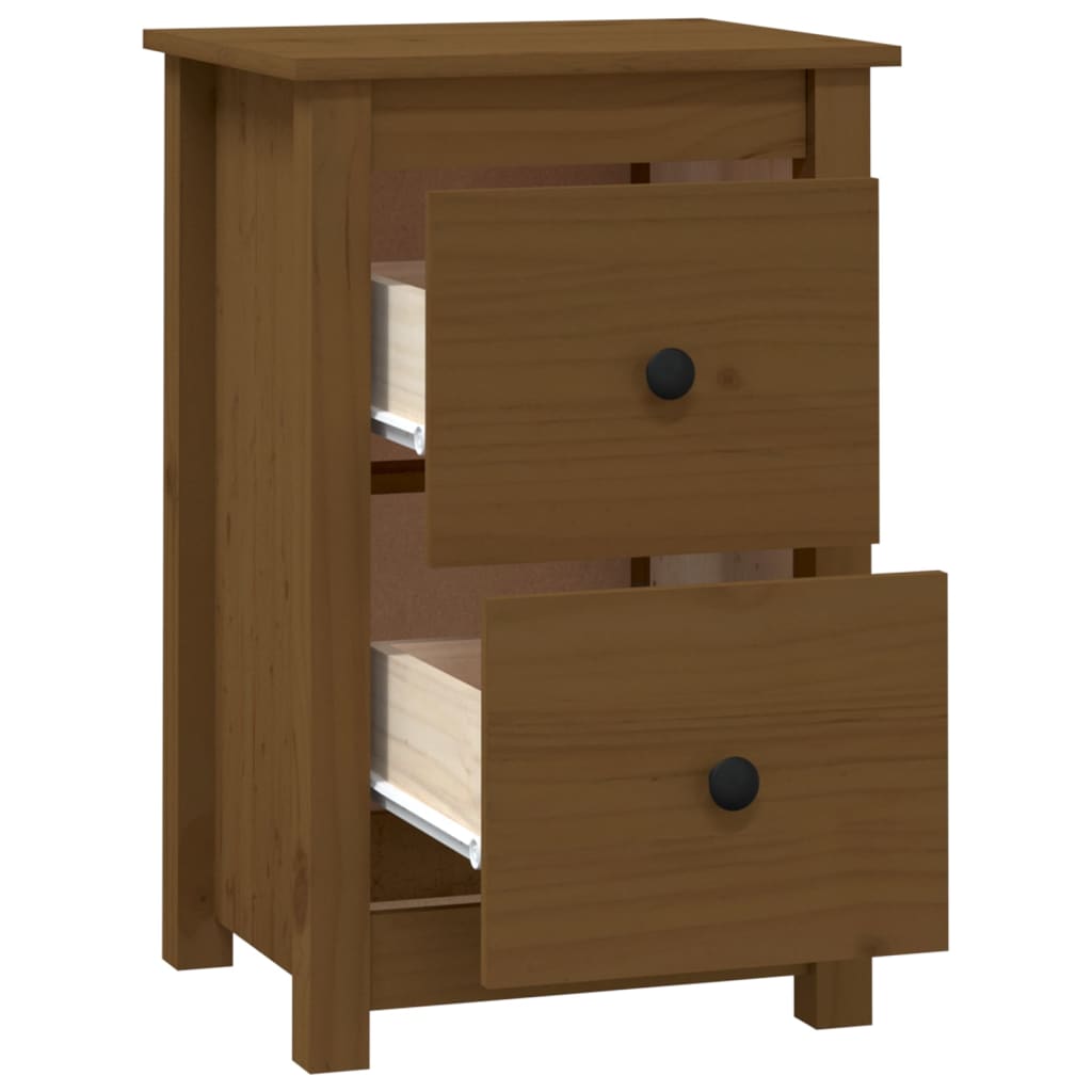 Tables de chevet 2pcs Marron miel 40x35x61,5 cm Bois pin massif