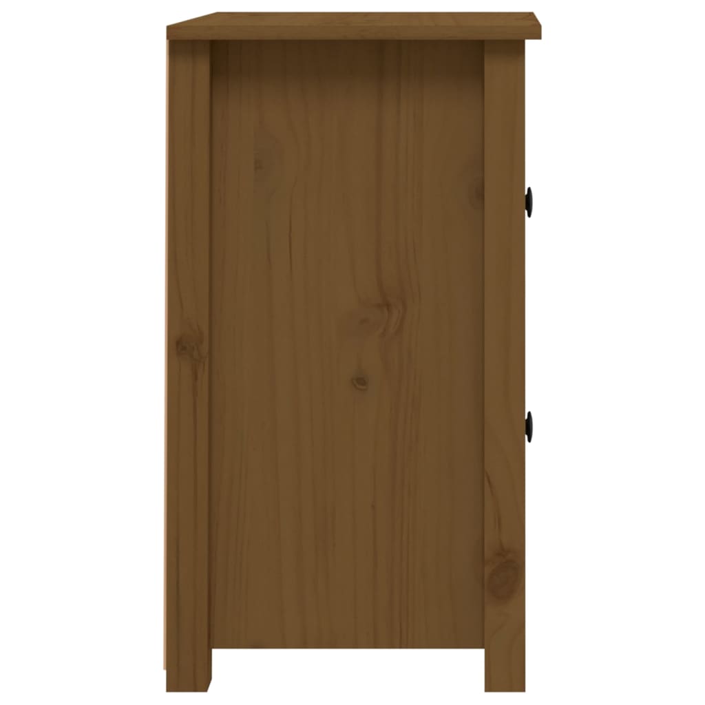 Tables de chevet 2pcs Marron miel 40x35x61,5 cm Bois pin massif
