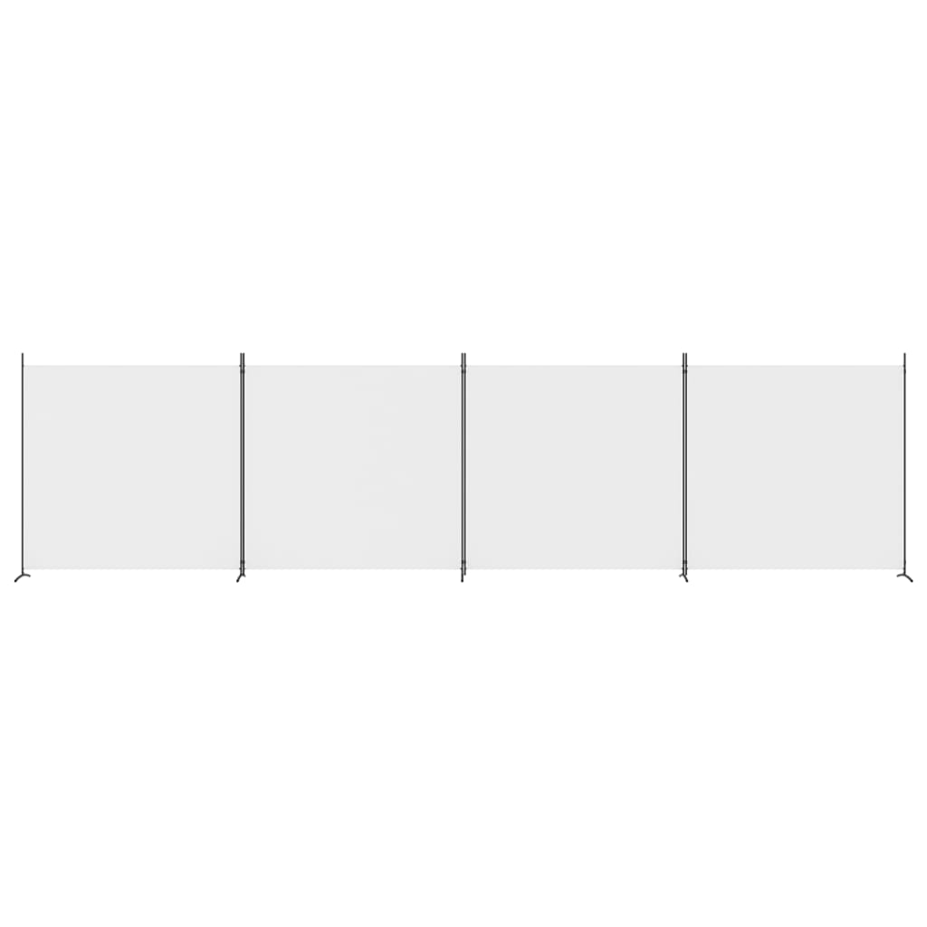 Cloison de séparation 4 panneaux Blanc 698x180 cm Tissu