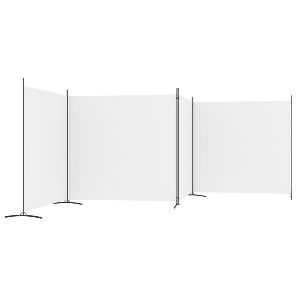 Cloison de séparation 4 panneaux Blanc 698x180 cm Tissu