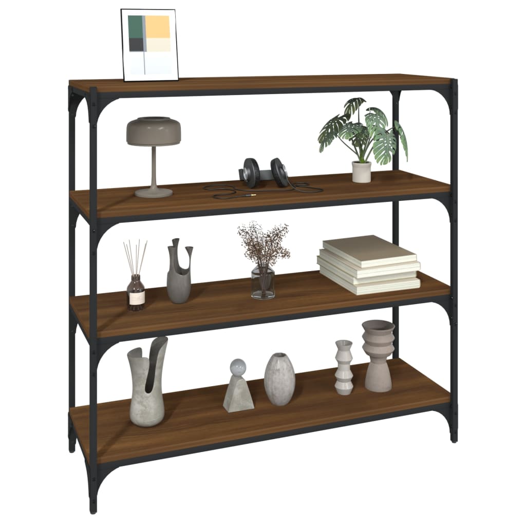 Bibliothèque Chêne brun 100x33x100cm Bois d'ingénierie et acier