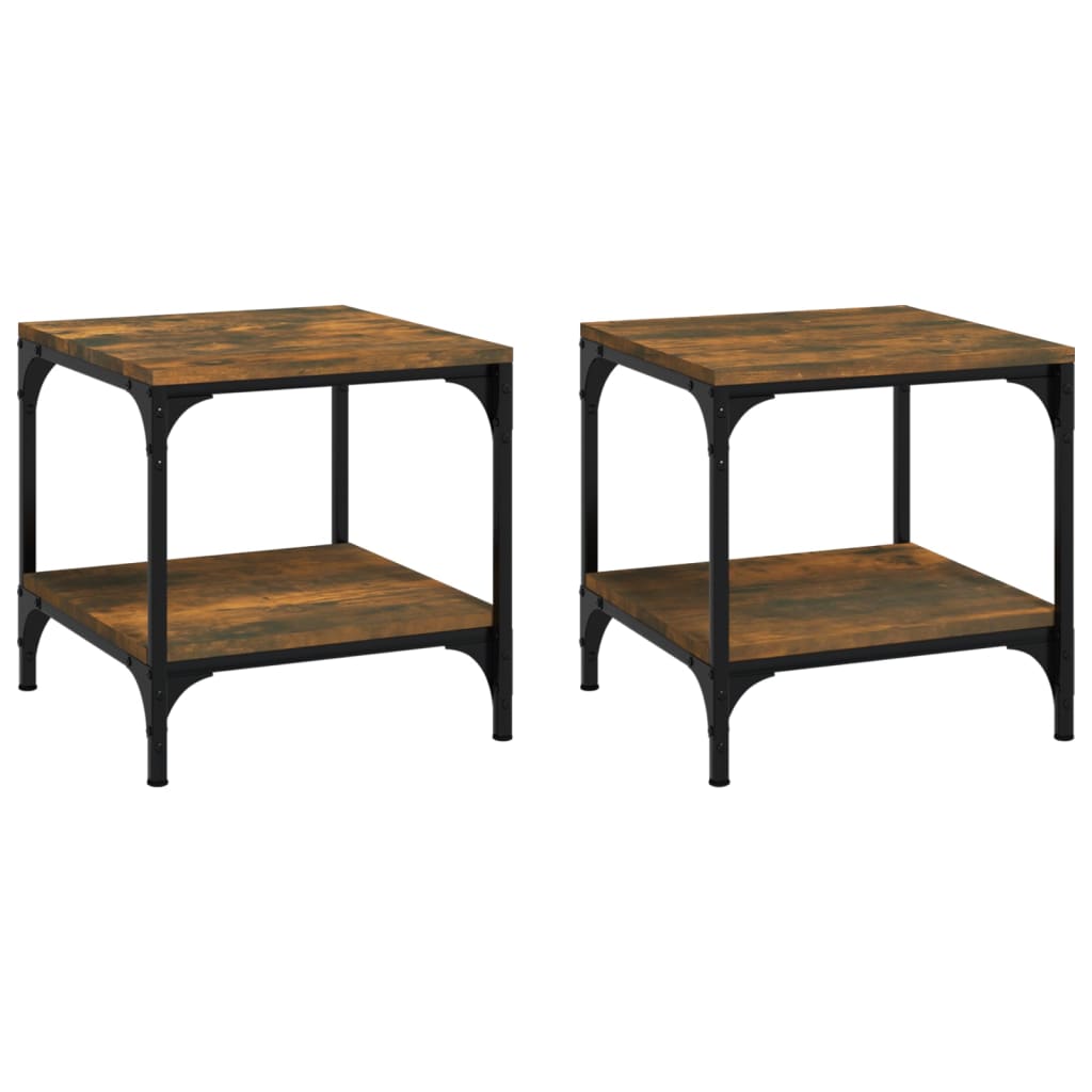 Tables d'appoint 2 pcs Chêne fumé 40x40x40 cm Bois d'ingénierie